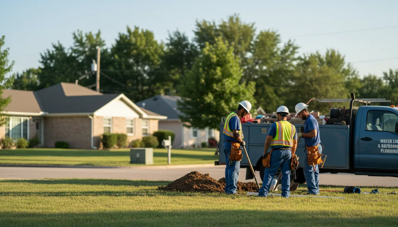 Residential water line and bathroom plumbing service in Quanah, TX